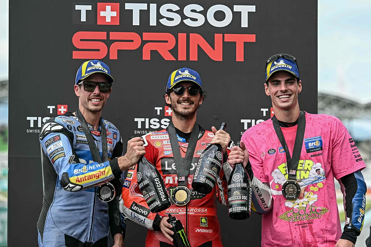 Bagnaia se impone en una 'sprint race' de Malasia con doble celebración para el equipo Gresini