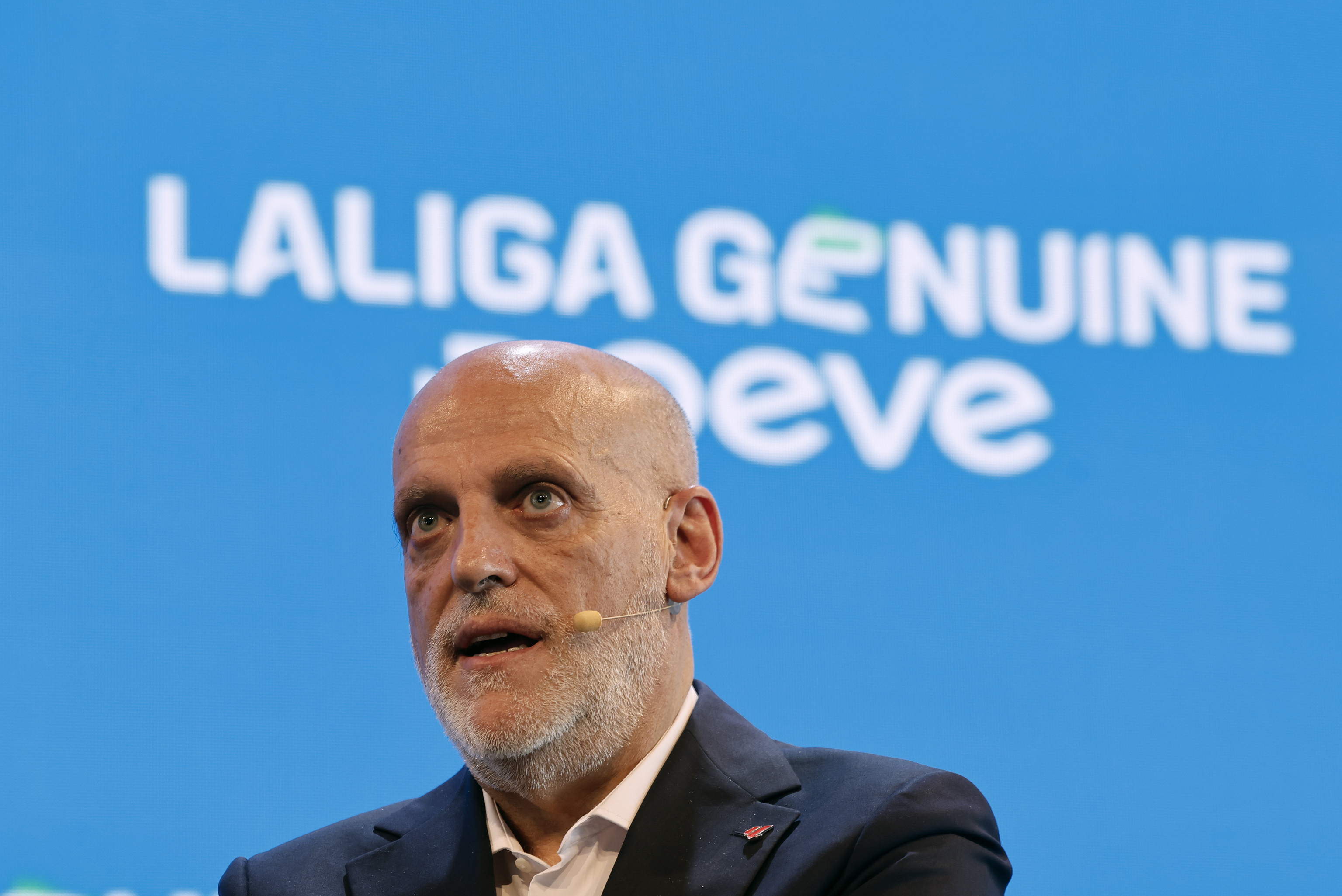 Javier Tebas, en un acto de la Liga Genuine.