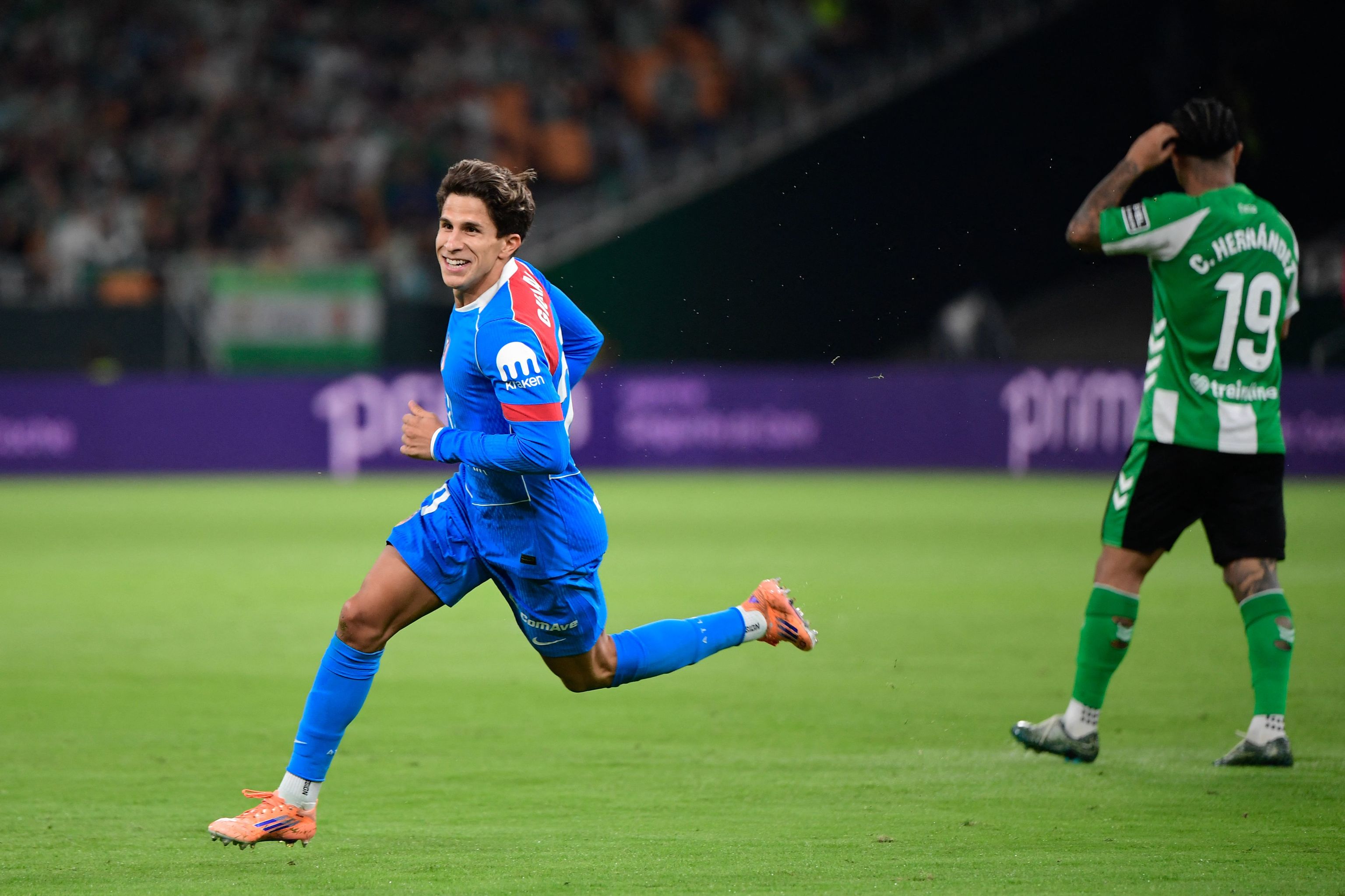 Giuliano, tras anotar un tanto ante el Betis.