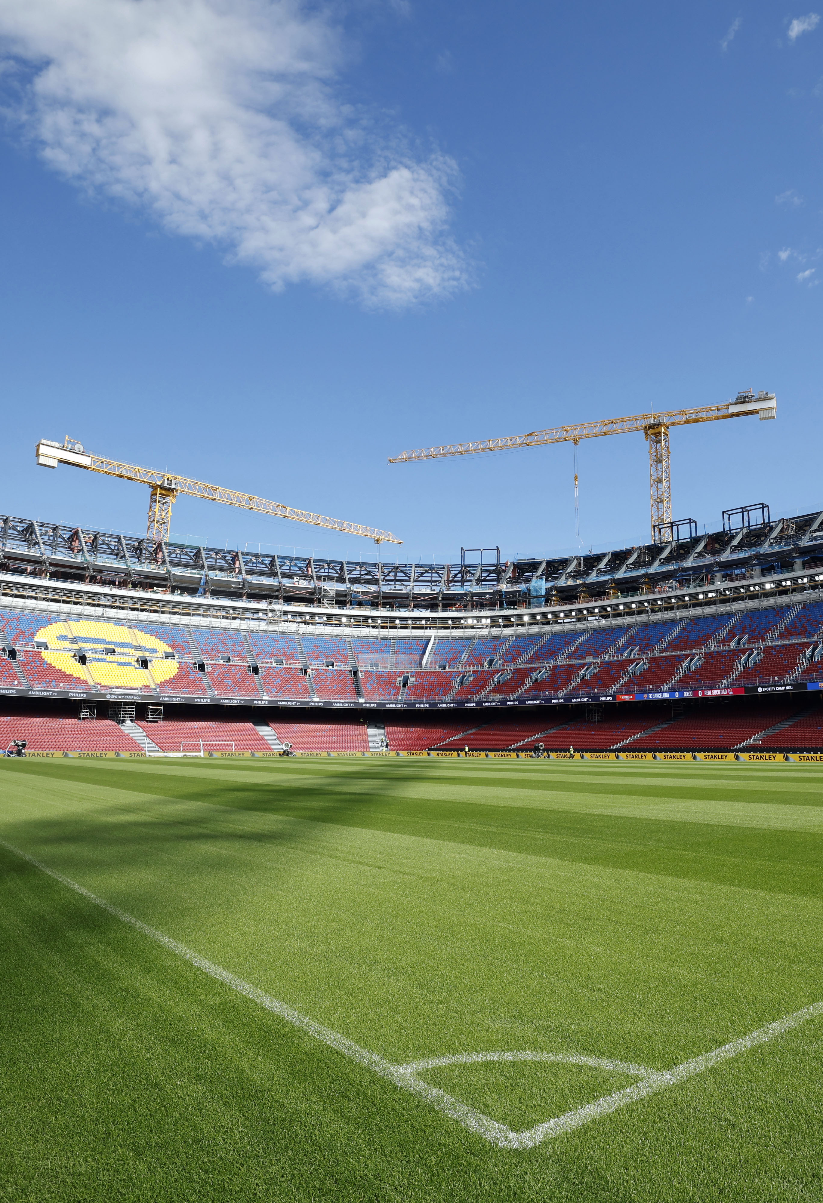 Vista general de las obras en el Spotify Camp Nou.