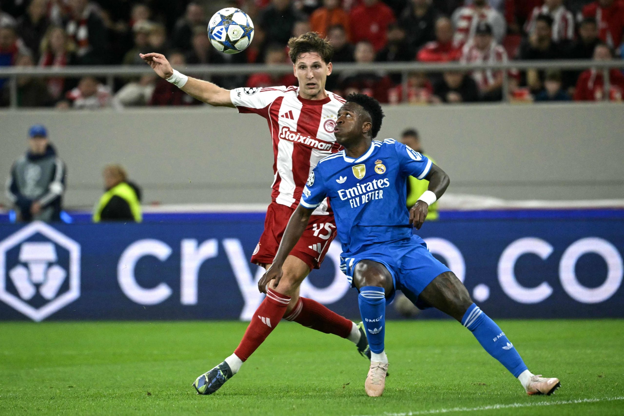 El Madrid encuentra su catarsis ante Olympiacos gracias a Vinicius y Mbappé