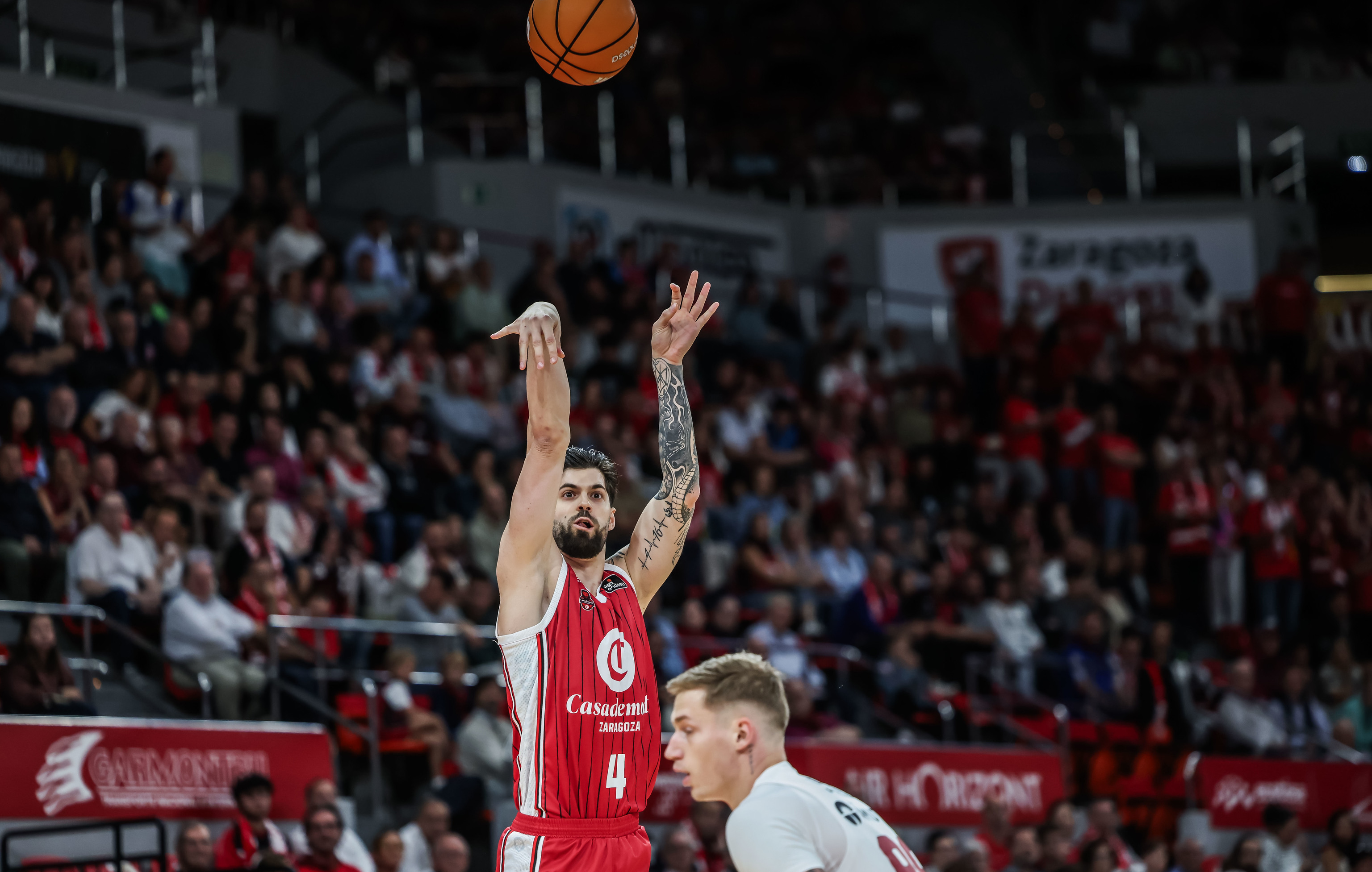 Santi Yusta, durante un partido del Casademont Zaragoza.