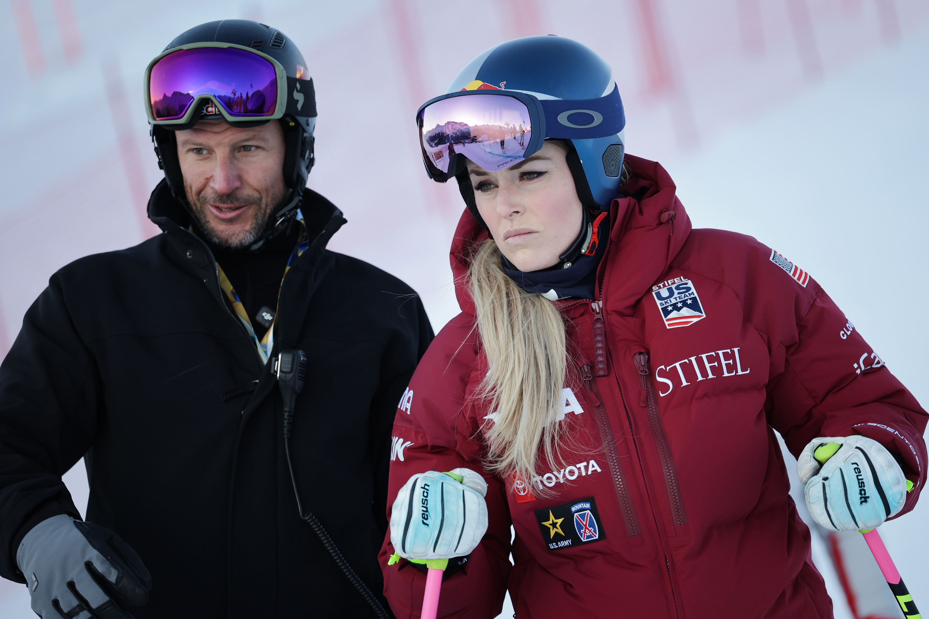 Vonn y Svindal, el domingo en St. Moritz.