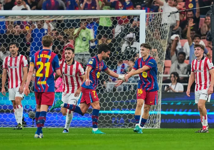 El Barça se da un baño en el oasis de Yeda, arrasa al Athletic y ya espera a Atlético o Madrid en la final de la Supercopa