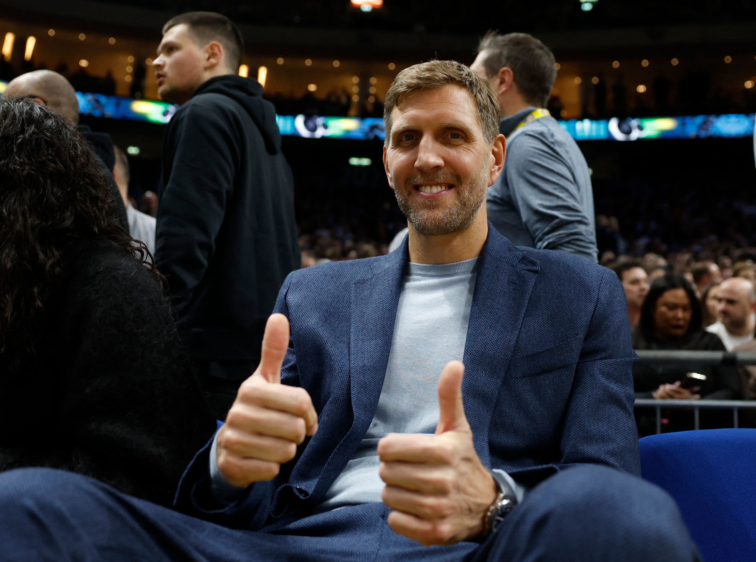 Dirk Nowitzki, durante el partido de la NBA en el O2 de Londres.