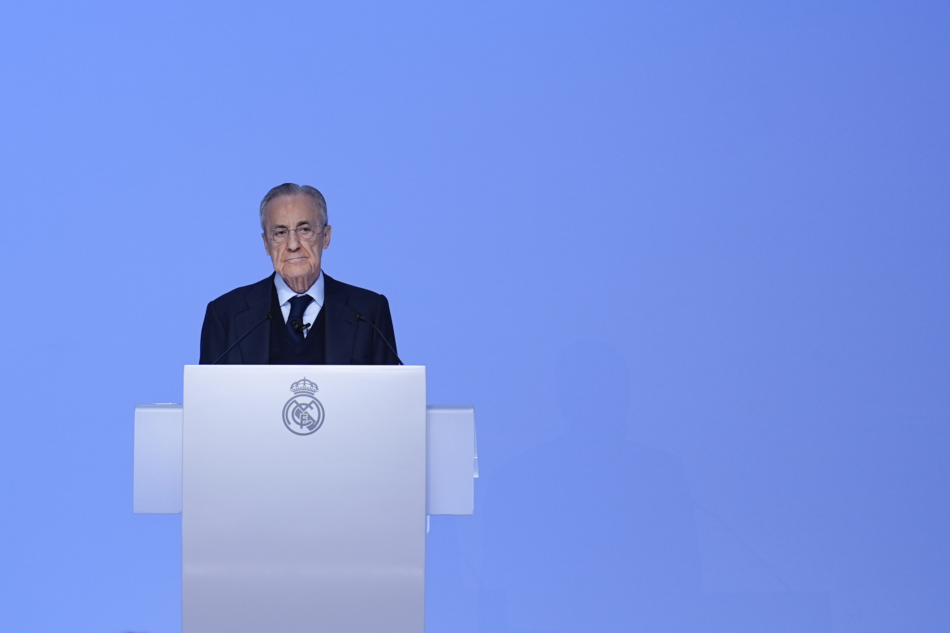 El presidente, durante la última asamblea de socios.