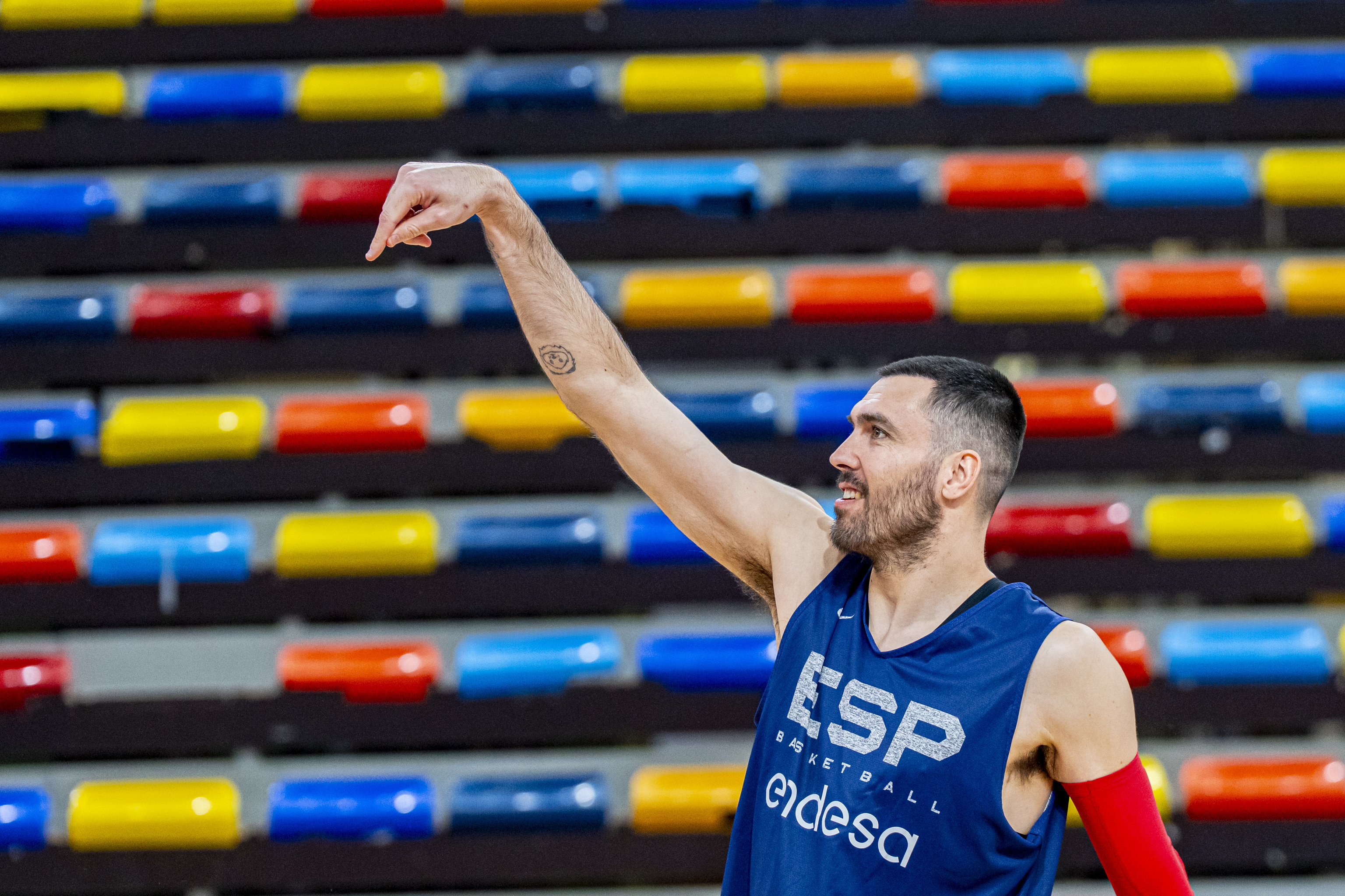 Pierre Oriola, durante uno de los entrenamientos de la selección.