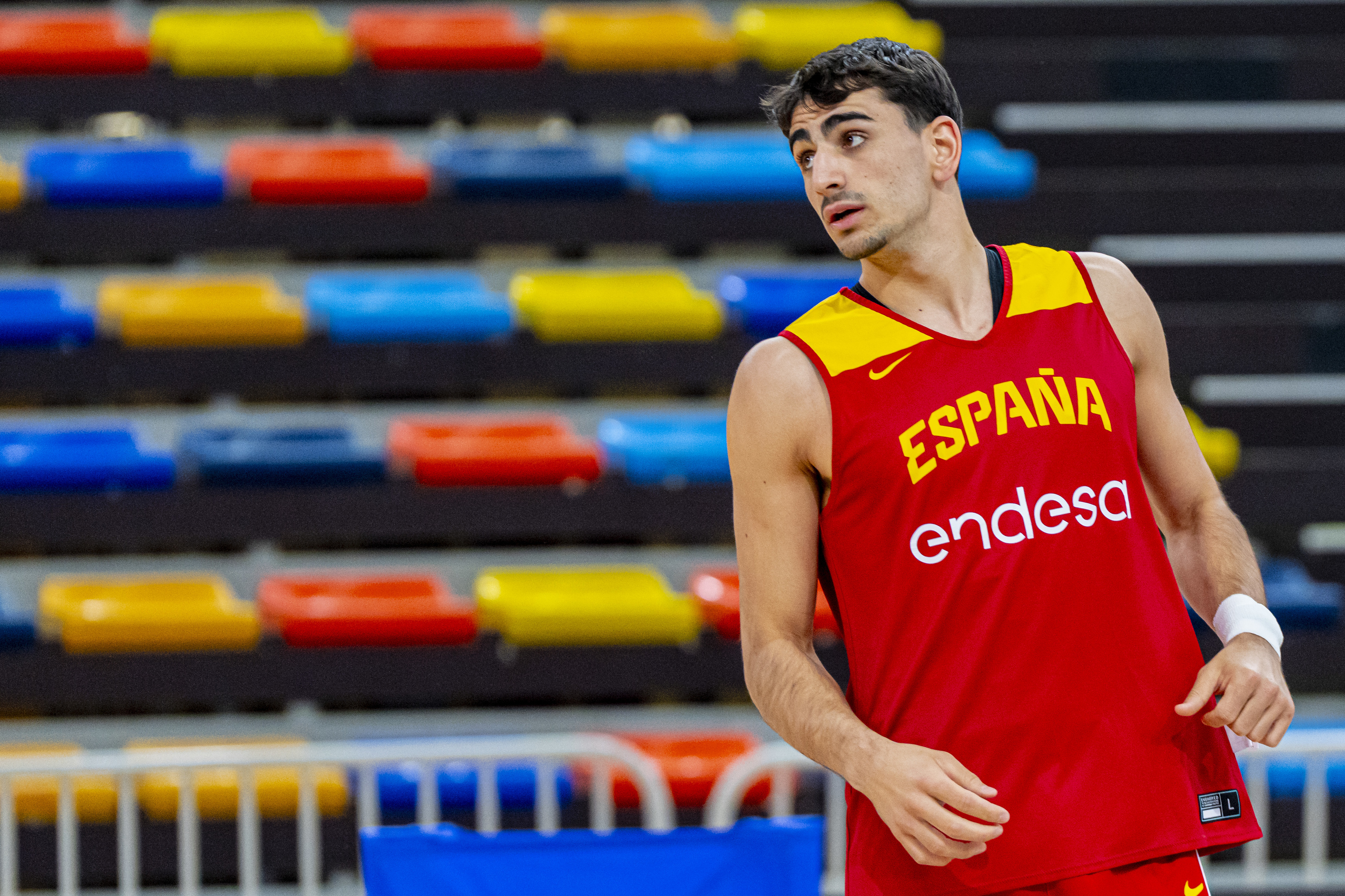 Álvaro Cárdenas, durante un entrenamiento con la selección.