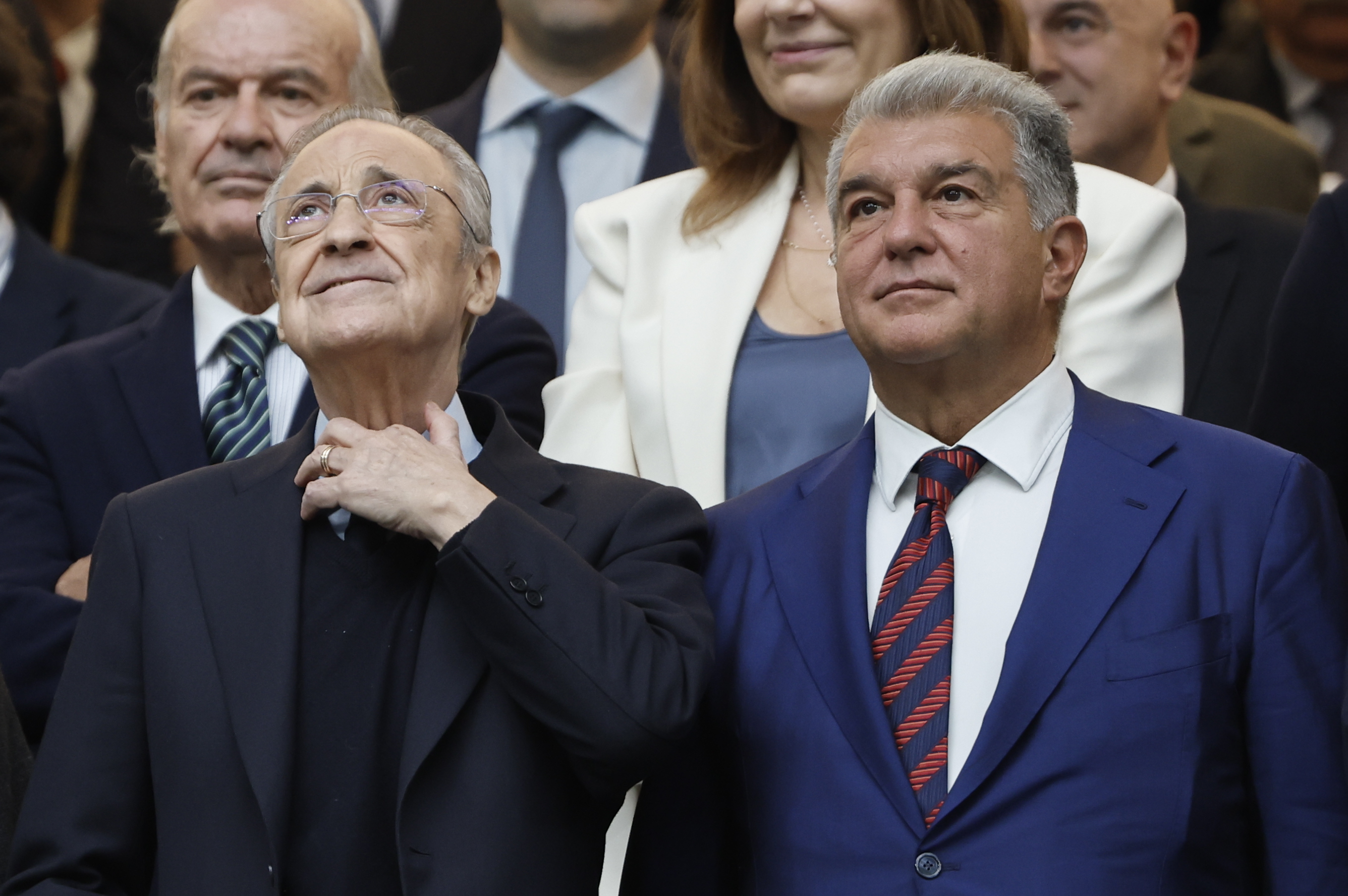 Florentino y Laporta, juntos en un palco en un clásico.