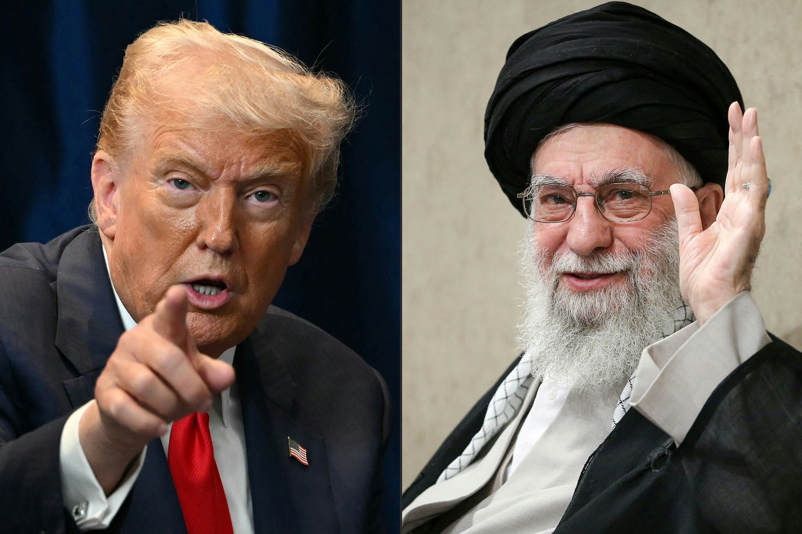 Donald Trump y el líder supremo de Irán, el Ayatolá Ali Khamenei.