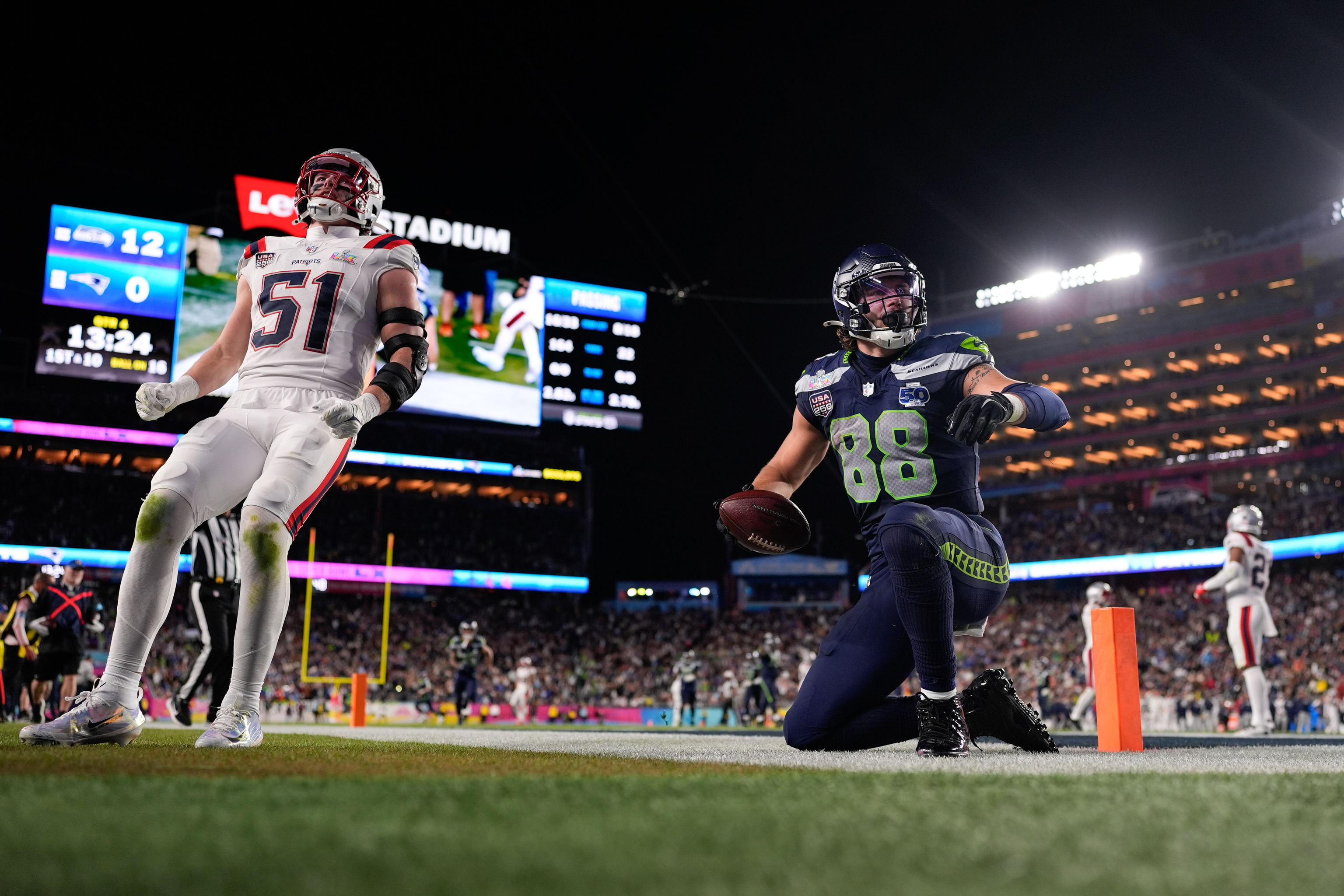 Barner, tras anotar su 'touchdown', el domingo en el Levi's Stadium.