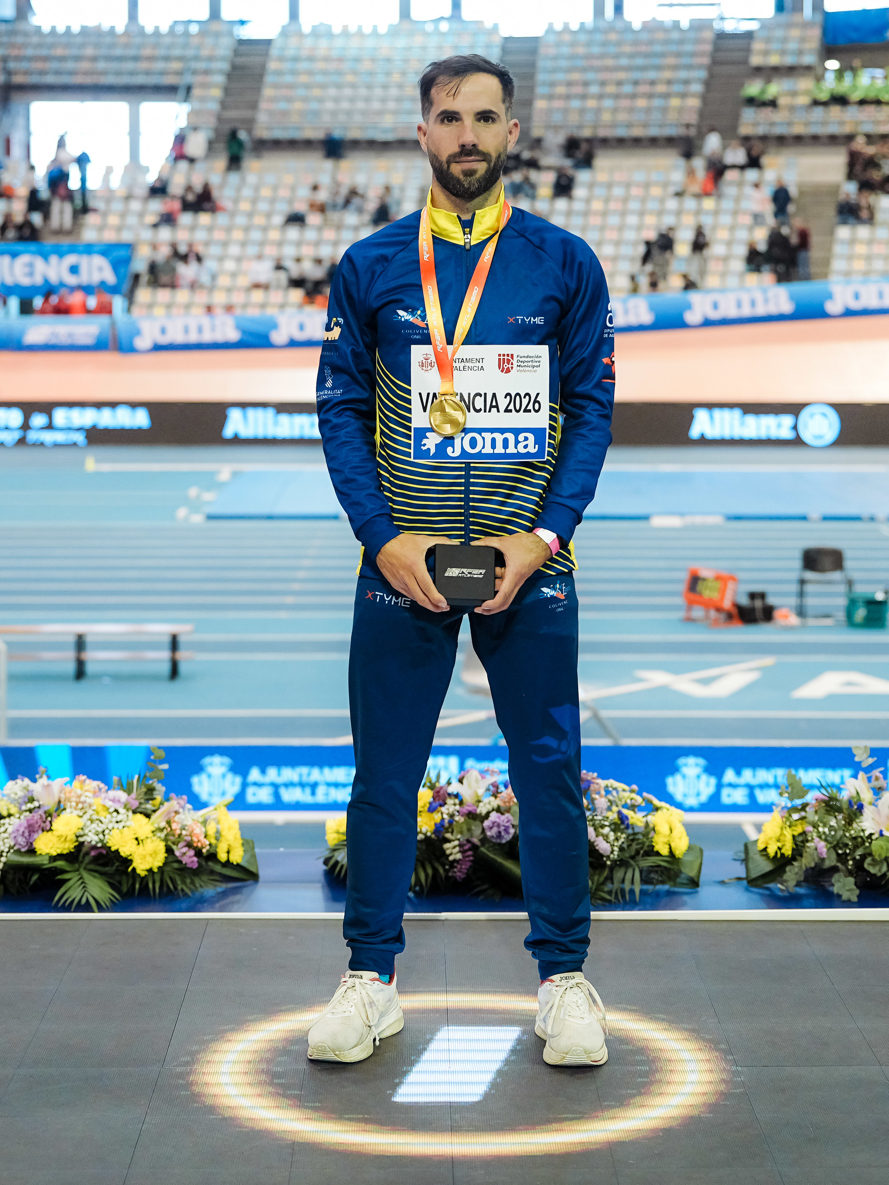 Cáceres, en el podio del Campeonato de España de atletismo.