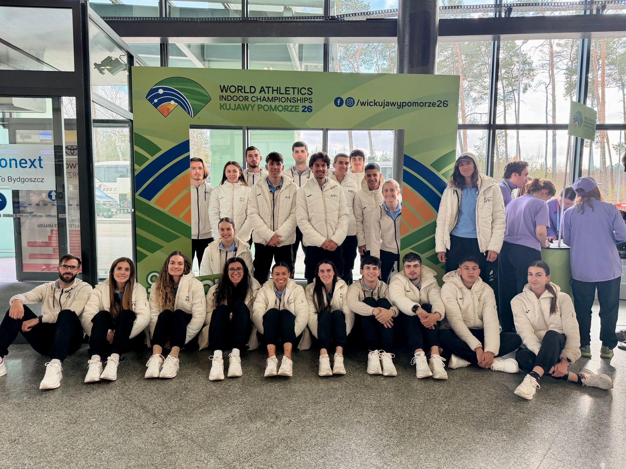 La selección española, en Torun.