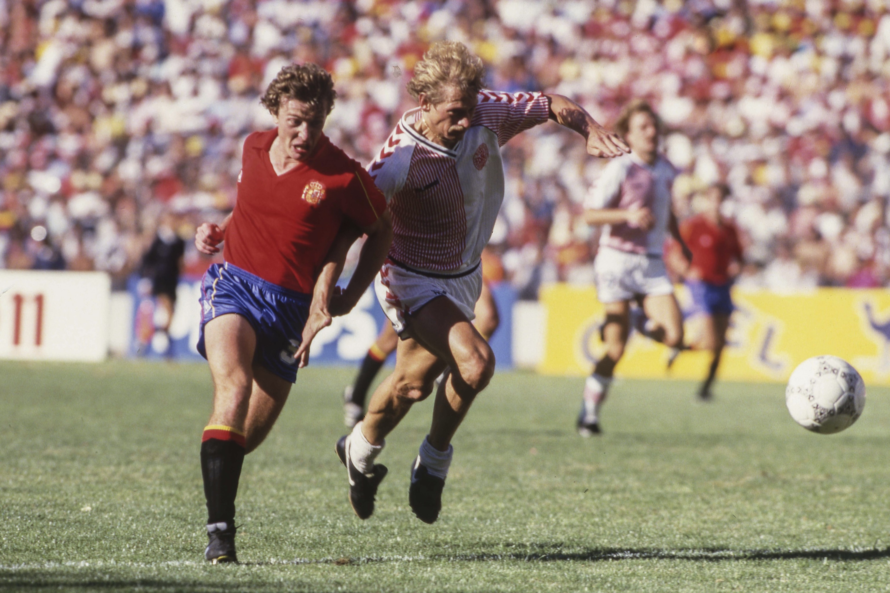 Butragueño, en el partido contra Dinamarca.