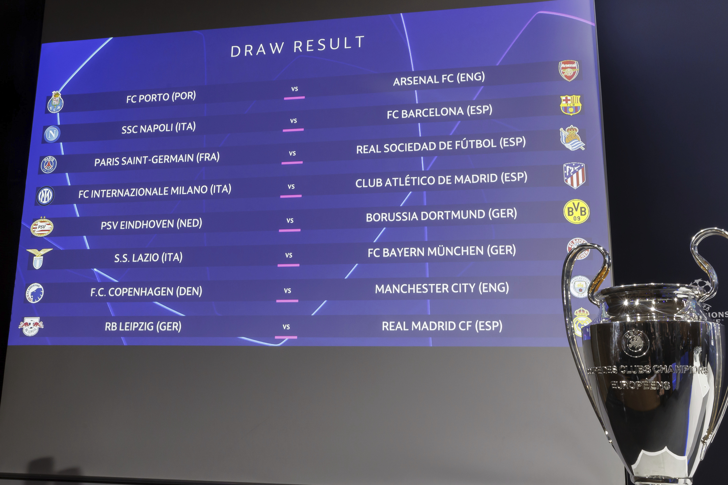 Sorteo de Champions League en Nyon (Suiza).
