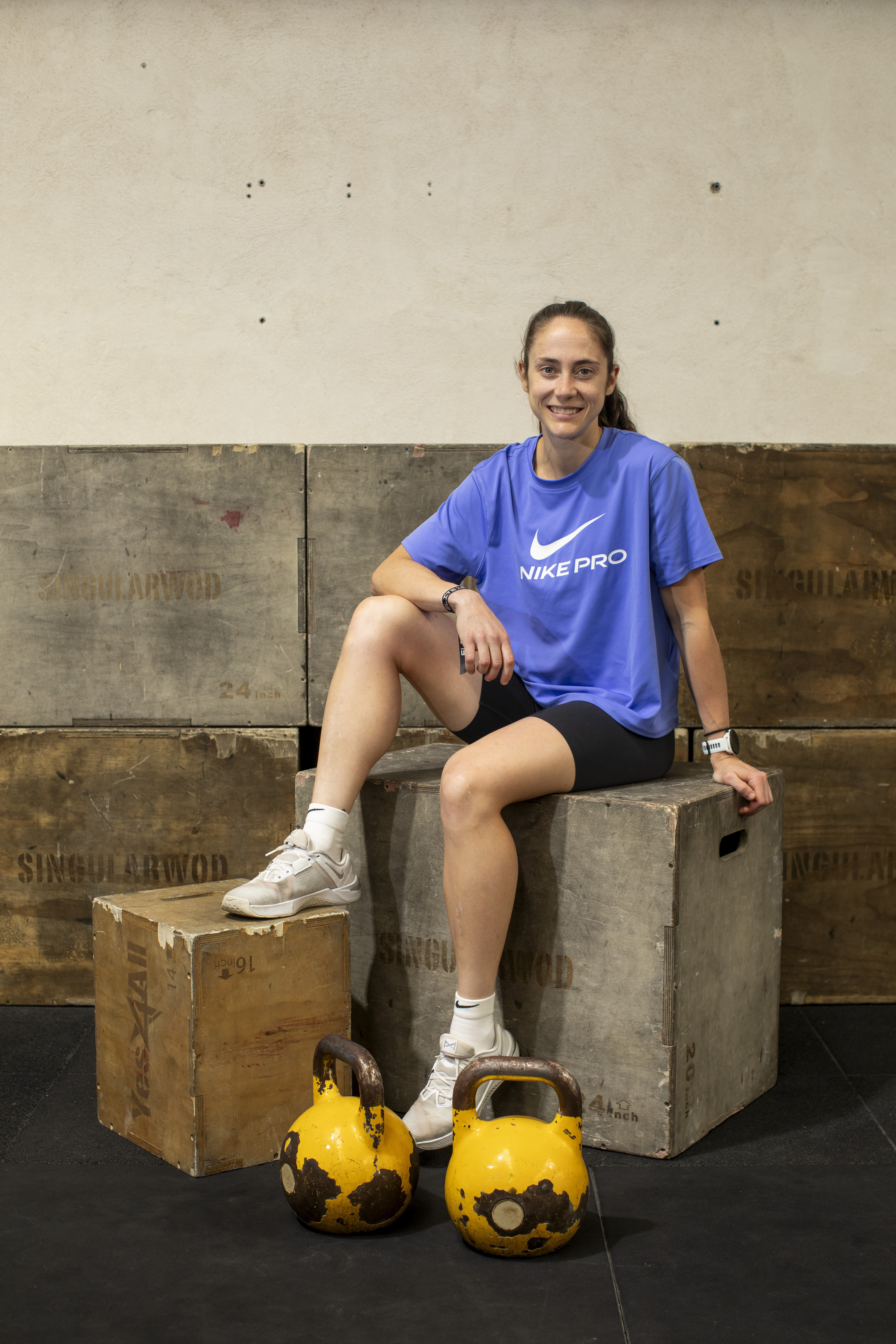 Manuela García posa para EL MUNDo en el VAMBox de Móstoles.