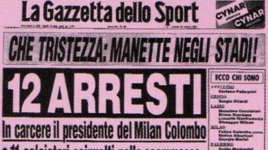 Portada de la Gazzetta sobre el escándalo del Totonero.