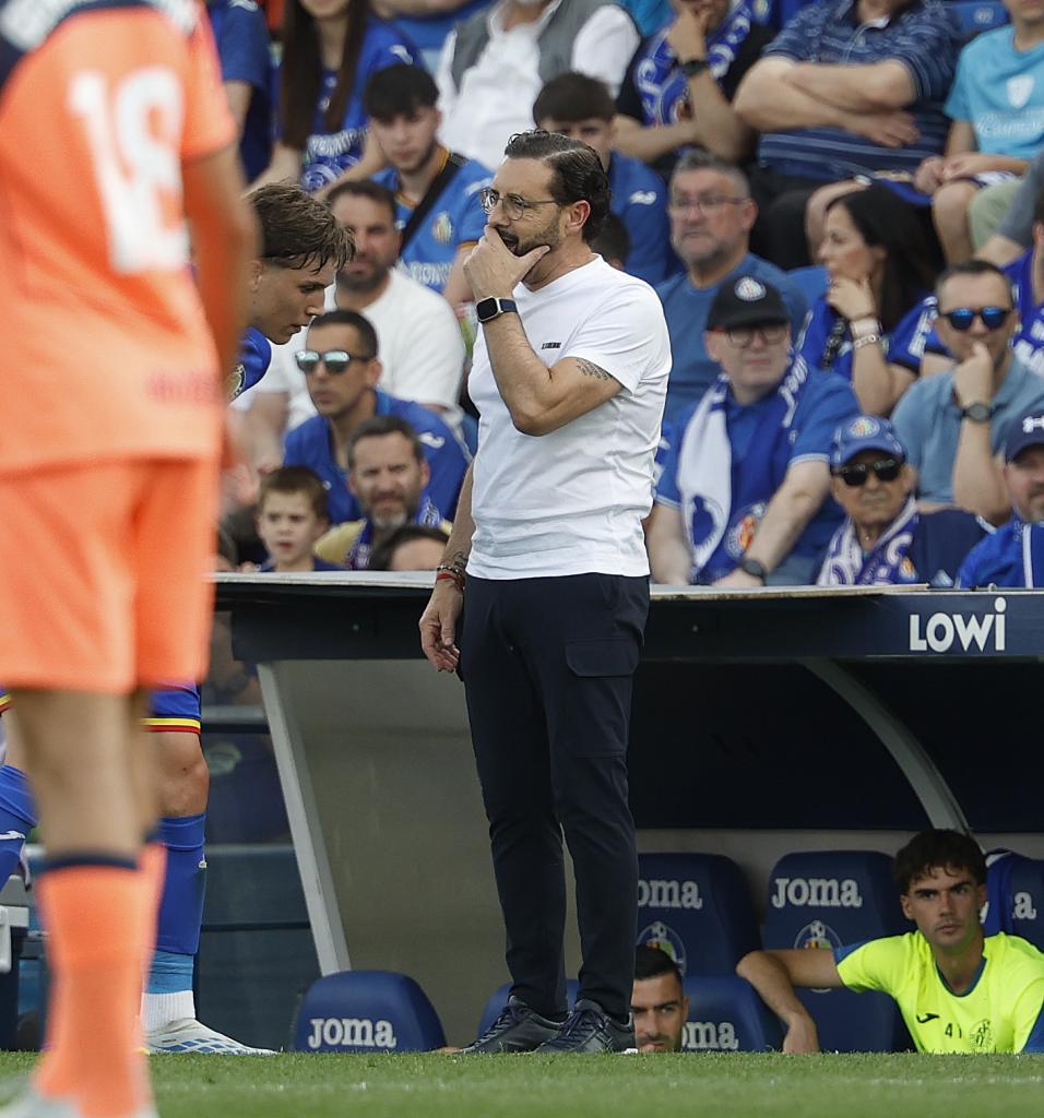 José Bordalás en un partido en el Coliseum