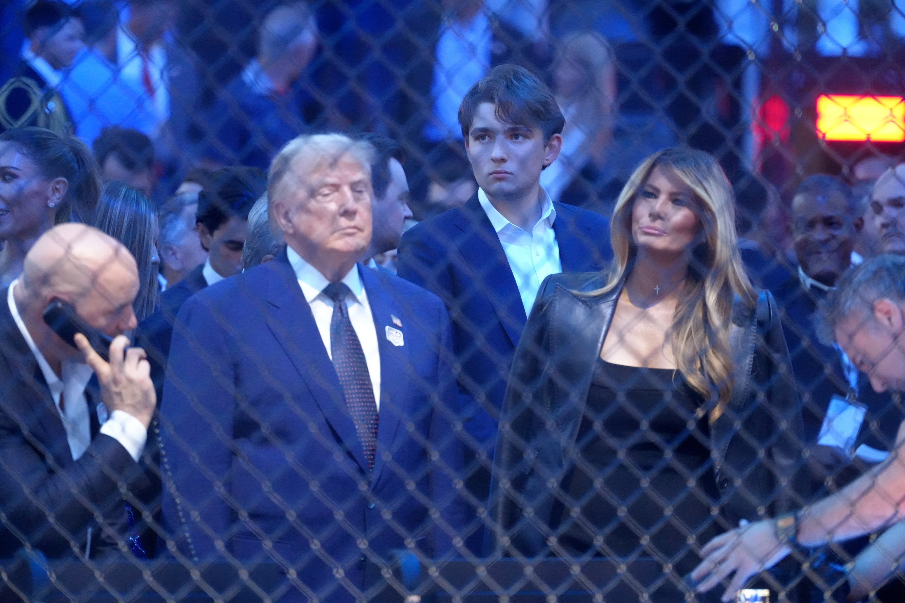 Donald y Melania Trump en el evento de la UFC.
