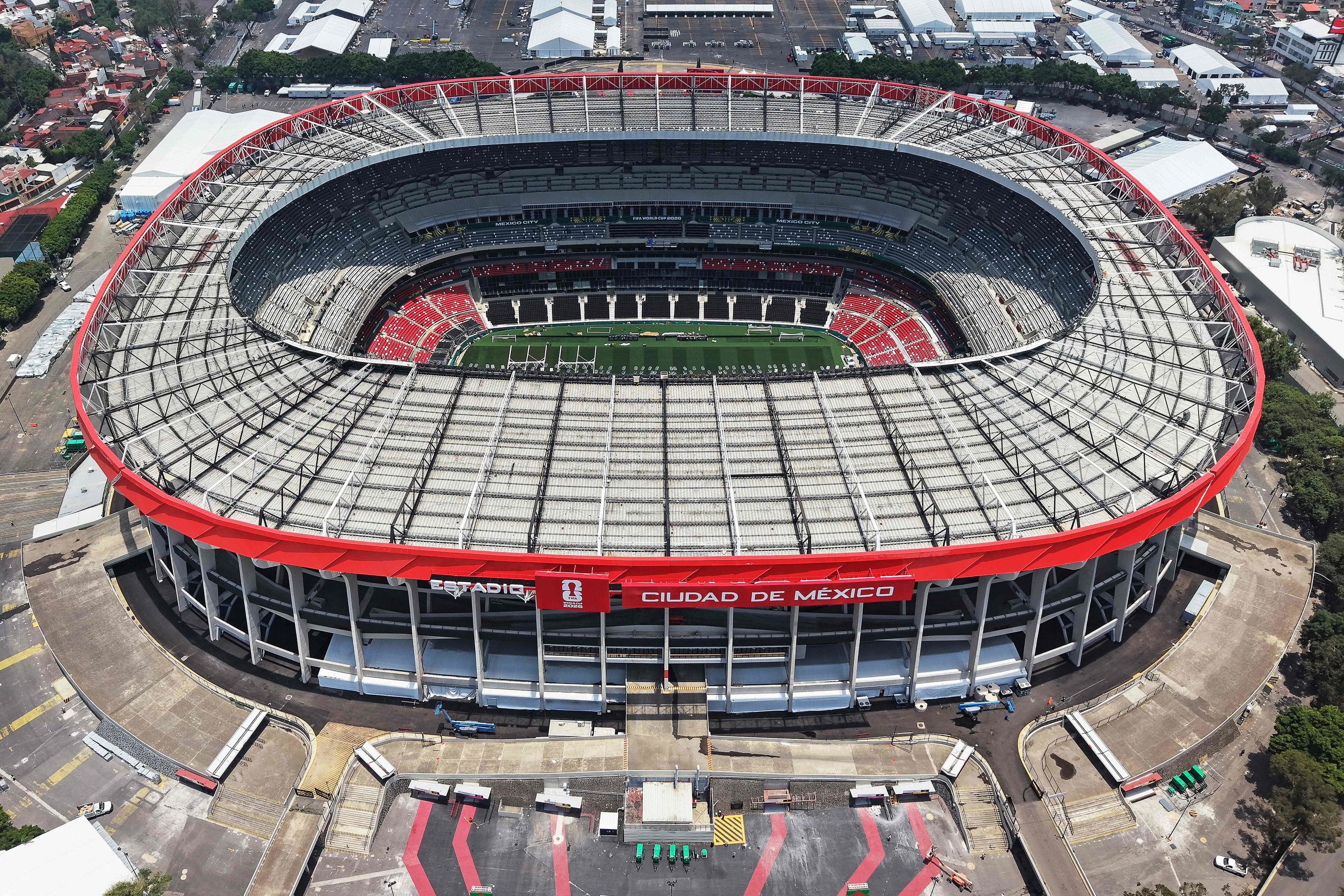 Imagen aérea del estadio Azteca de Ciudad de México.